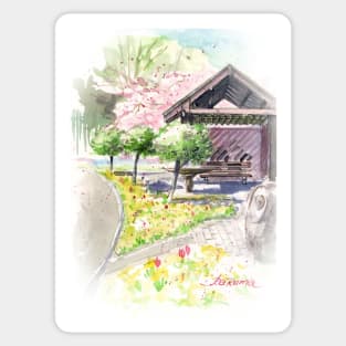 Spring in Maxell Cherry Gardens Sticker